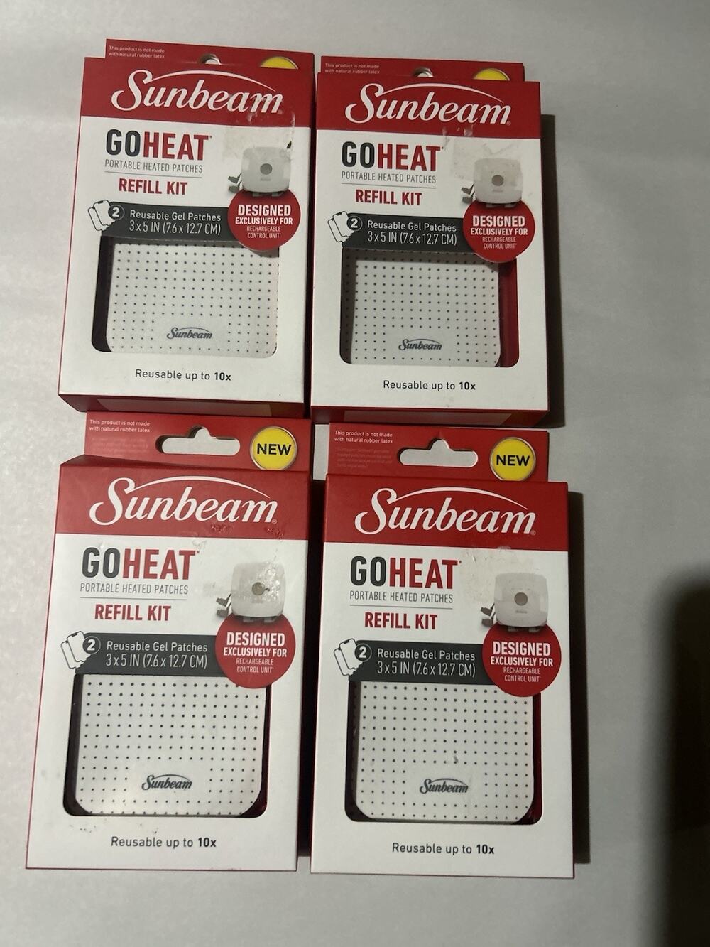 4 Packs 2 Sunbeam Go Heat Portable Heated Patches Refill Kit Reusable Gel Patch